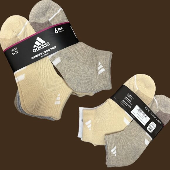 adidas Accessories - Adidas Aeroready Tech Logo Assorted Colors Cushioned Footbed Low Cut Socks-6-Pk